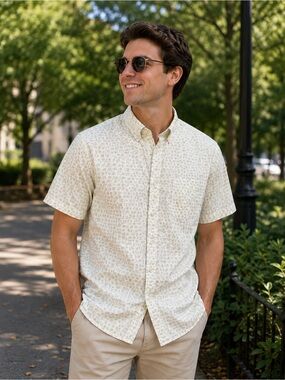 Banana Republic Standard Fit Floral Print Button-Down Shirt XL